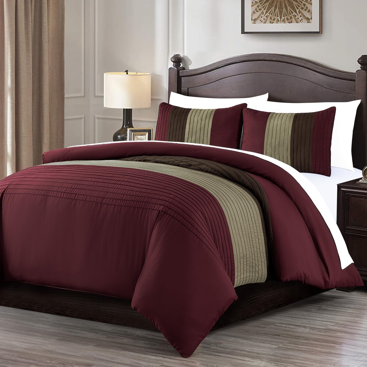 Chezmoi Collection Briar 7-Piece Queen Bed In A Bag - All Season Lightweight Microfiber Comforter Set - Includes Sheets & Shams