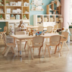 24W x 48L Rectangular Natural Plastic Height Adjustable Activity Table