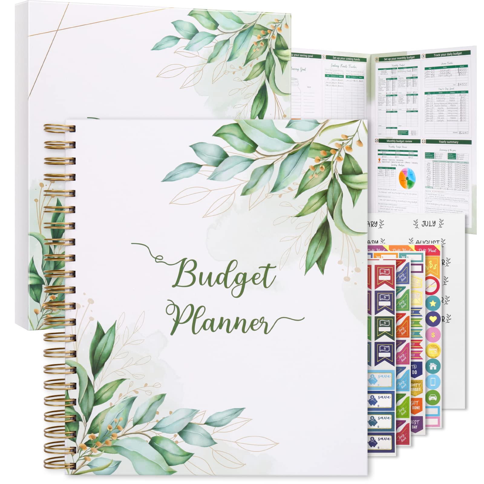 Soligt 8.5 X 11 Inches Large Budget Planner And Monthly Bill Organizer - Premium Hardcover Budget Book With 12 Pockets For Savin