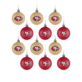 FOCO San Francisco 49ers NFL 12 Pack Ball Ornament Set