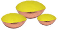 Melange Home Decor Copper Collection, Set of 3 Oval Bowls - 6'', 9'' and 12'', Color - Lime Green