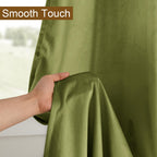 Dwcn Velvet Curtains 108 Inches - Elegant Super Soft Tieable Window Curtains Panels Blackout Grommet Design Thick Fabric Window