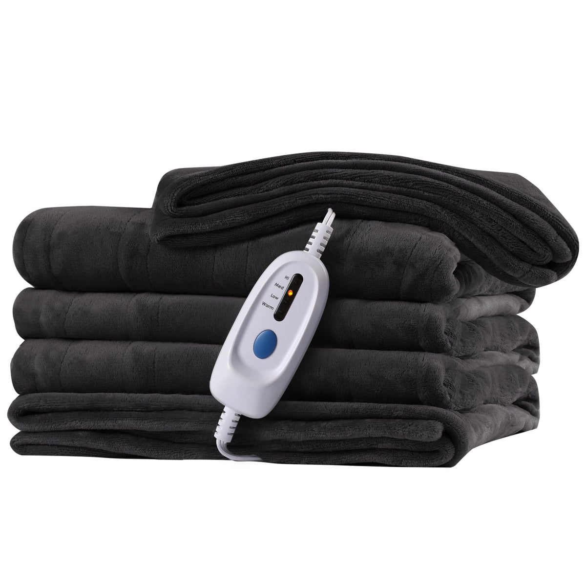 Mcjaw Electric Heated Blanket 72inchX 84inch Full Size, 4 Heating Levels And 10 Hours Auto Off, Lightweight And Breathable  Ebony