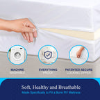 Rv 6 Sided Zippered Mattress Protector With Secure Locking Zipper For 53X80 Full Long. Creates A Natural Seal Around Your Mattre
