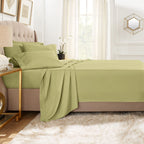 Clara Clark Twin Xl Sheets, 5 Piece Set - Hotel Luxury Sheets For Twin Xl Size Bed, Super Soft Bedding Sheets & Pillowcases, Twin Xl Size Sheets, Sage Green