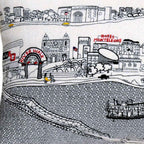 HomeRoots Cream 24' White New Orleans Daylight Skyline Lumbar Decorative Pillow