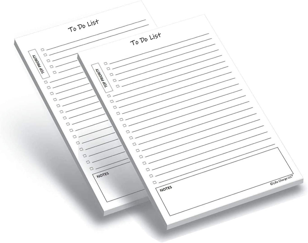 To Do List Notepads (2 Pack, 50 Pages Each) Planner Pads. Todo Checklist W/Priority & Note Sections. Organize & Track Projects,