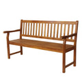 JONATHAN Y BNH101A Laurel 59.1 3-Seat Slat-Back 600-Lbs Support Acacia Wood Outdoor Garden Patio Bench for Garden, Lawn, Backyar