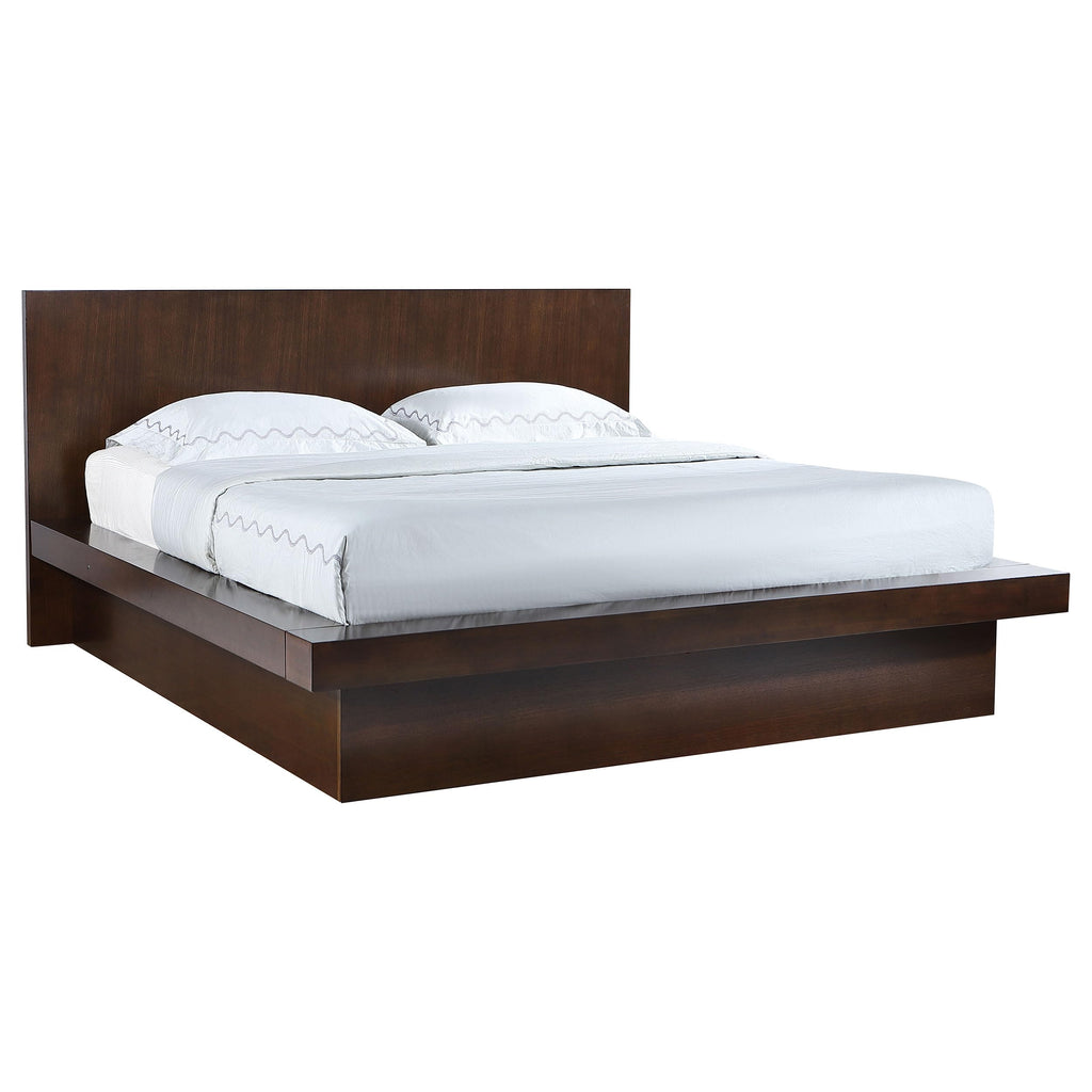 Coaster Home Furnishings Jessica Contemporary Wood Eastern King Size LED Panel Bed Frame Platform Bed 43-inch Headboard Cappuccino 200711KE