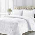 Tribeca Living Veniceduvet Venice Velvet Oversized Solid Duvet Set, Twin, White