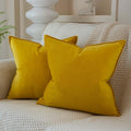 Juspurbet Lemon Decorative Velvet Throw Pillow Covers 20X20 Inch Set Of 2,Broadside Soft Cushion Case With Invisible Zipper For