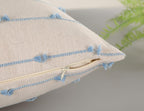 Nuyecy Set Of 2 Boho Throw Pillow Covers 30X30,Light Blue And White Neutral Couch Pillow Case With Tassel Fringe Decorative,Mode