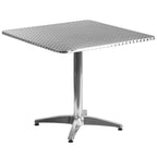 Flash Furniture Lila 31.5'' Square Aluminum Indoor-Outdoor Table Set With 2 Beige Rattan Chairs