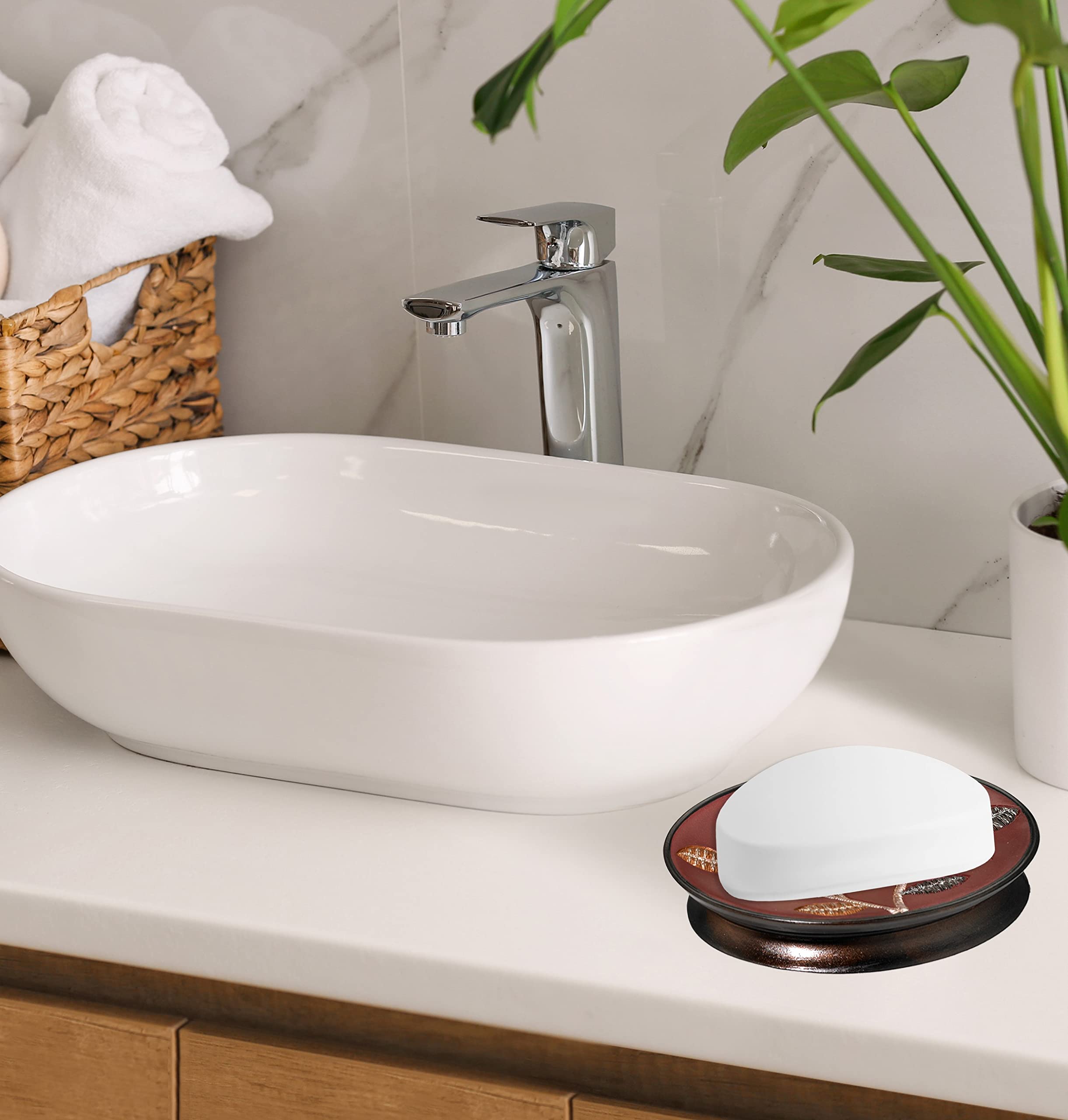 Popular Bath Aubury, Soap Dish, Burgundy