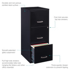 Lorell Soho 18' 3-Drawer Vertical File