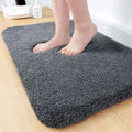 LUCRE Soft Microfibre Bathroom Mat AntiSlip Bath Mat Quick Drying Absorbent Mat for Home and Kitchen (40 x 60 cm)  Grey Mt_no.