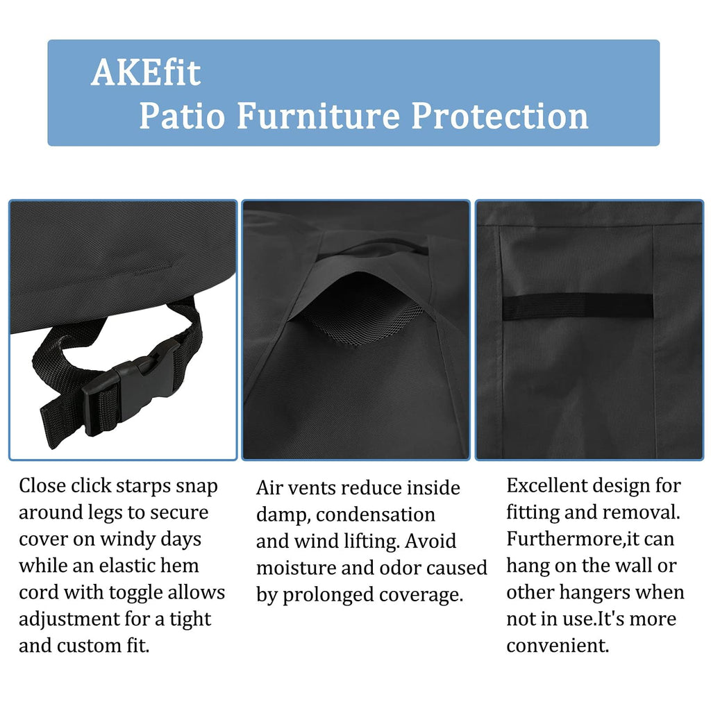 Akefit Patio Furniture Set Cover 500D Outdoor Sectional Covers,Outdoor Table Sofa Set Covers Waterproof Resistant Large Outdoor Furniture Set Covers,98' L X 78' W X 28' H,Black