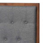Baxton Studio Bryn Classic And Traditional Grey Fabric And Walnut Brown Finished Wood King Size Platform Bed