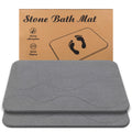 JIZEUO Stone Bath Mat, Diatomaceous Earth Shower Mat, Non-Slip Super Absorbent Quick Drying Bathroom Floor Mat, 2Pack,Grey, Patt
