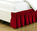Fancy Collection Queen - King Easy Fit Bed Ruffle Wrap Around Elastic Bed Skirt With 17' Drop New Easy Install Solid Red