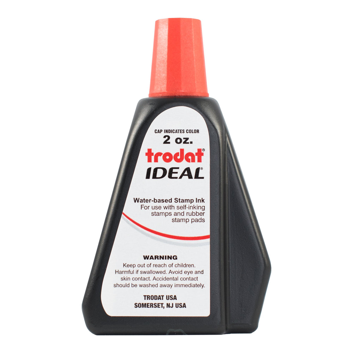 Trodat 53024 Ideal Premium Replacement Ink For Use With Most Self Inking And Rubber Stamp Pads, 2 Oz., Red