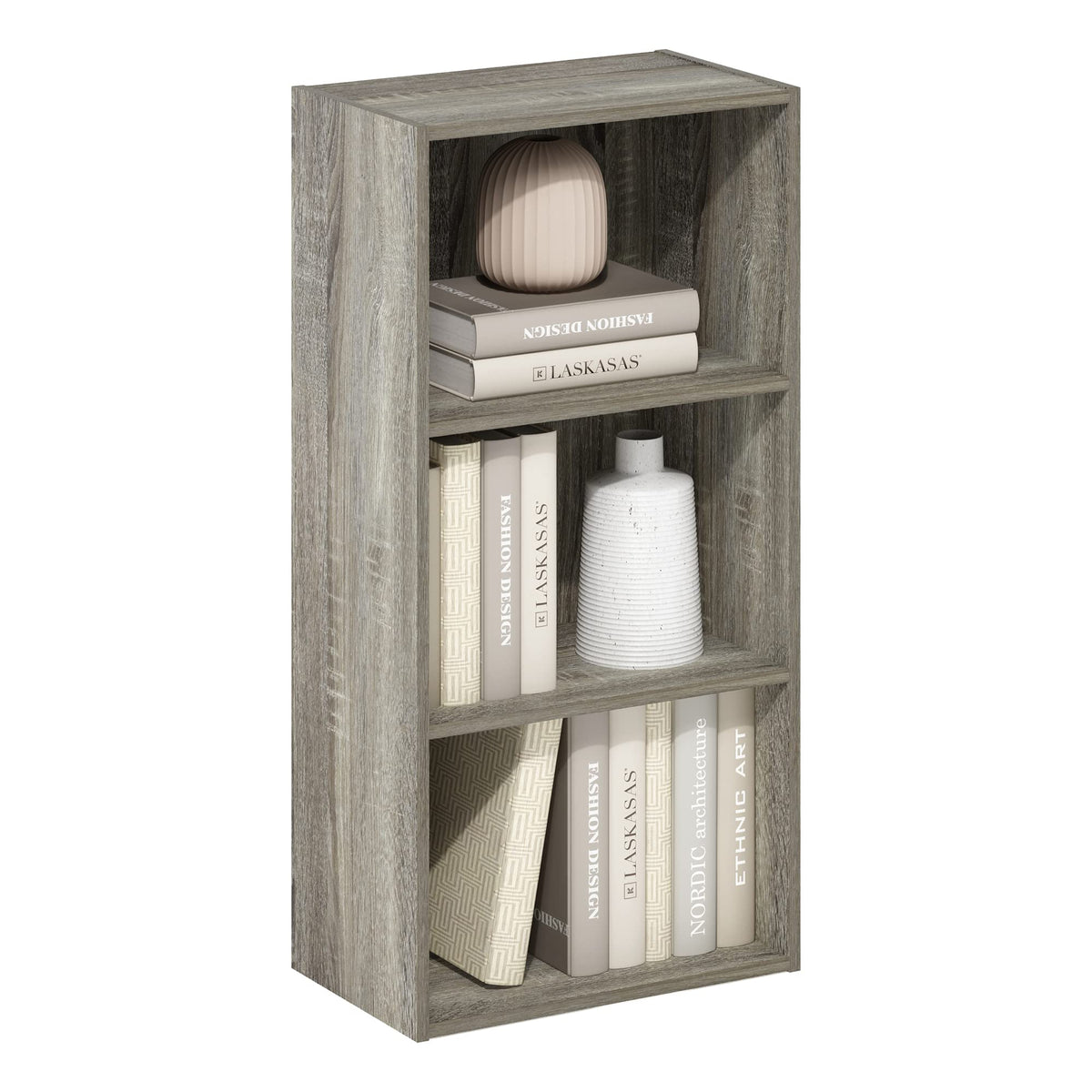 Furinno Luder 3-Tier Open Shelf Bookcase, French Oak