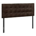 Monarch Specialties 6000Q, Queen, Bedroom, Upholstered, Pu, Transitional Bed Size Headboard, Dark Brown Leather-Look
