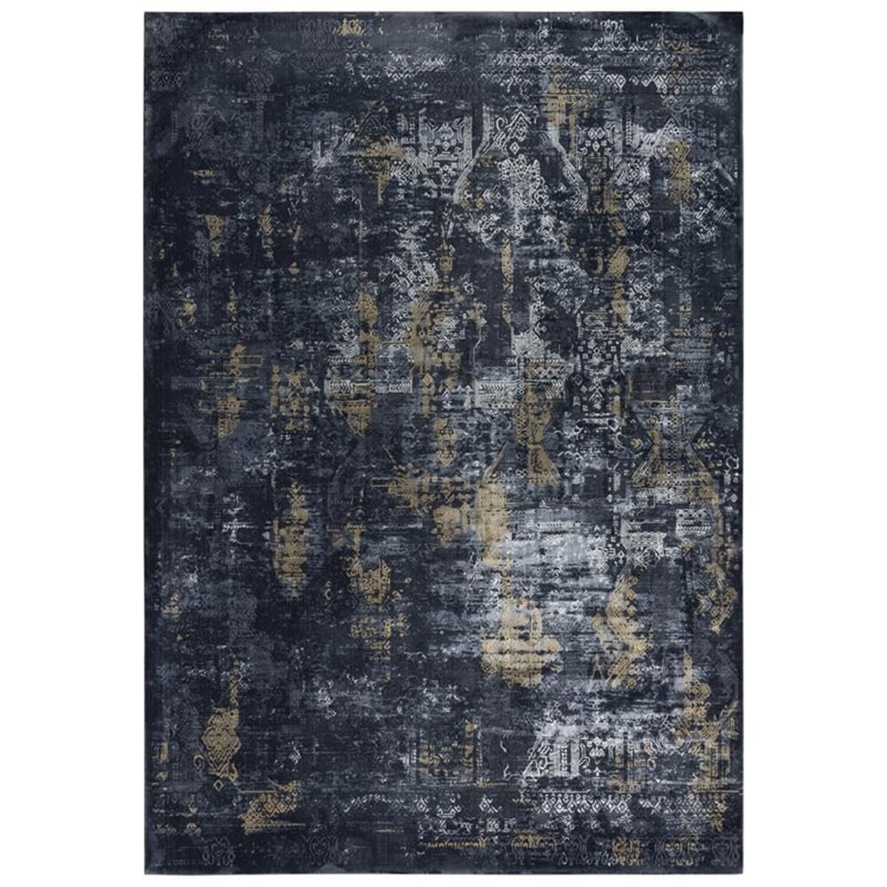 Spring 8'6" X 11'10" Abstract Gray/Black/Blue/Black/Gray Power-Loomed Rug