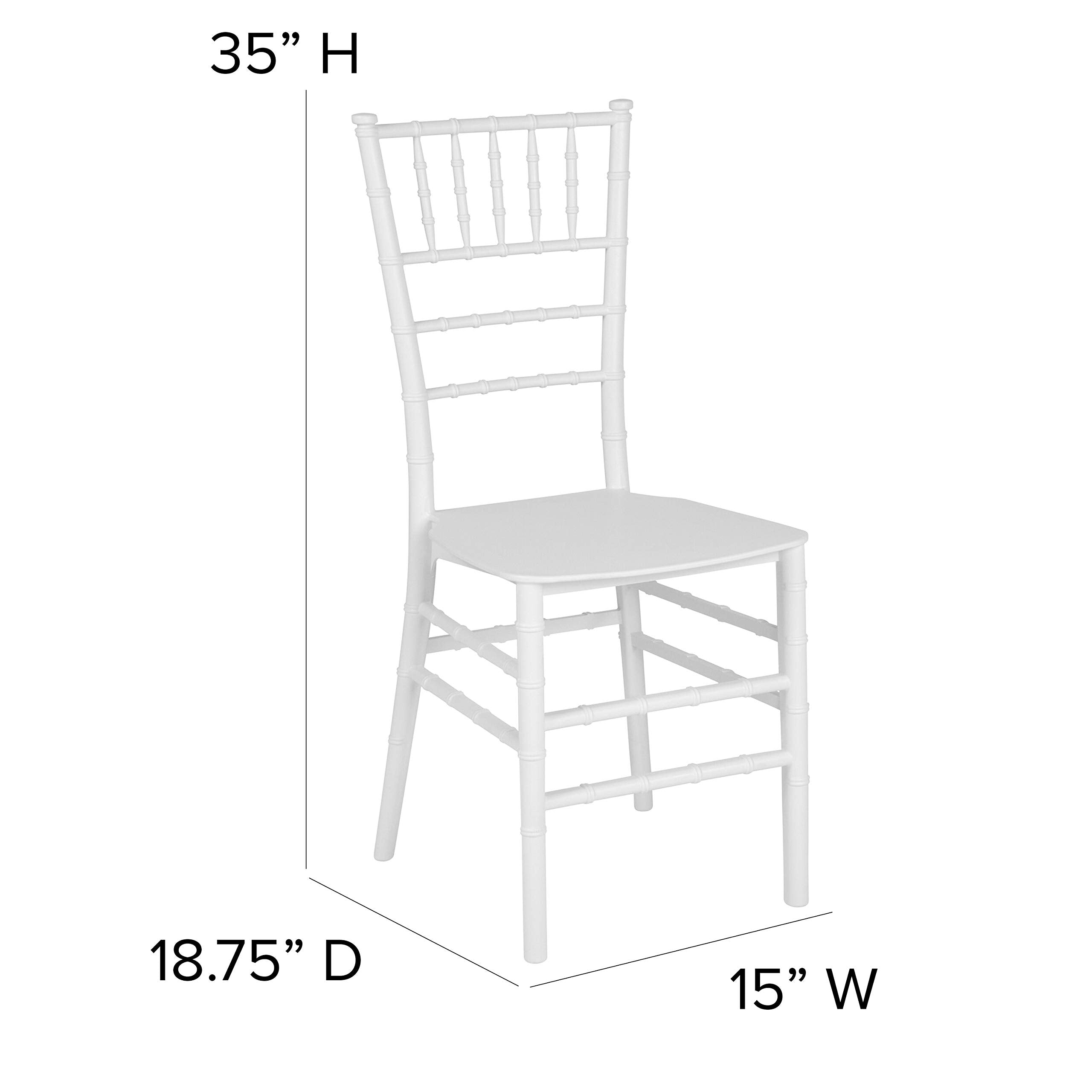 Flash Furniture HERCULES Series White Resin Stacking Chiavari Chair