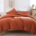 Rosgonia Oversized King Comforter Burnt Orange, 3Pcs (1 Terracotta Comforter & 2 Pillowcases) Lightweight Oversized King Size Co