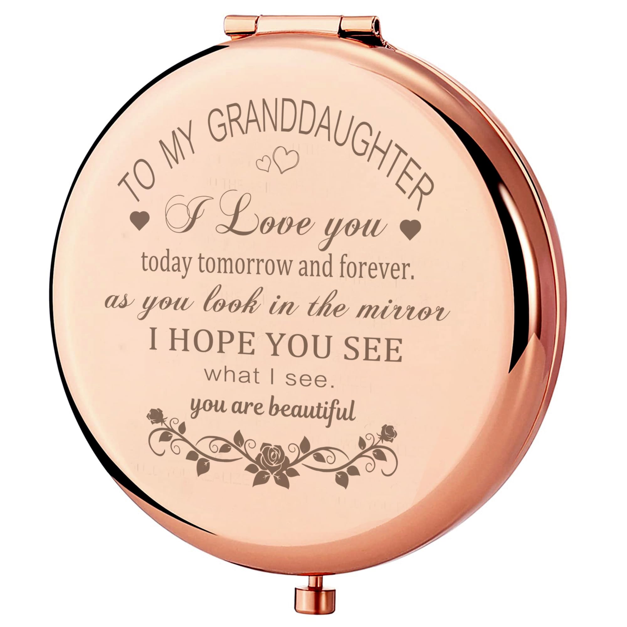 GAOLZIUY Granddaughter Gifts from Grandma and Grandpa, Gifts for Granddaughter, to My Granddaughter Makeup Compact Mirror, Grand