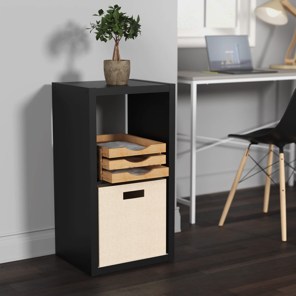 Closetmaid 4540 Decorative Open Back 2-Cube Storage Organizer, Black