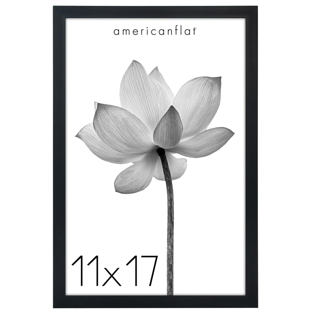 Americanflat 11x17 Picture Frame with Polished Plexiglass - Soho Collection - Gallery Style Deep Molding Frame for Wall Display 