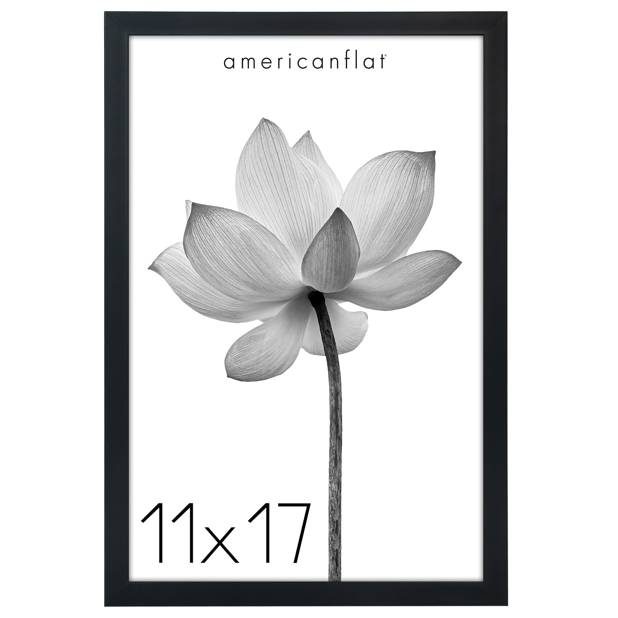 Americanflat 11x17 Picture Frame with Polished Plexiglass - Soho Collection - Gallery Style Deep Molding Frame for Wall Display 