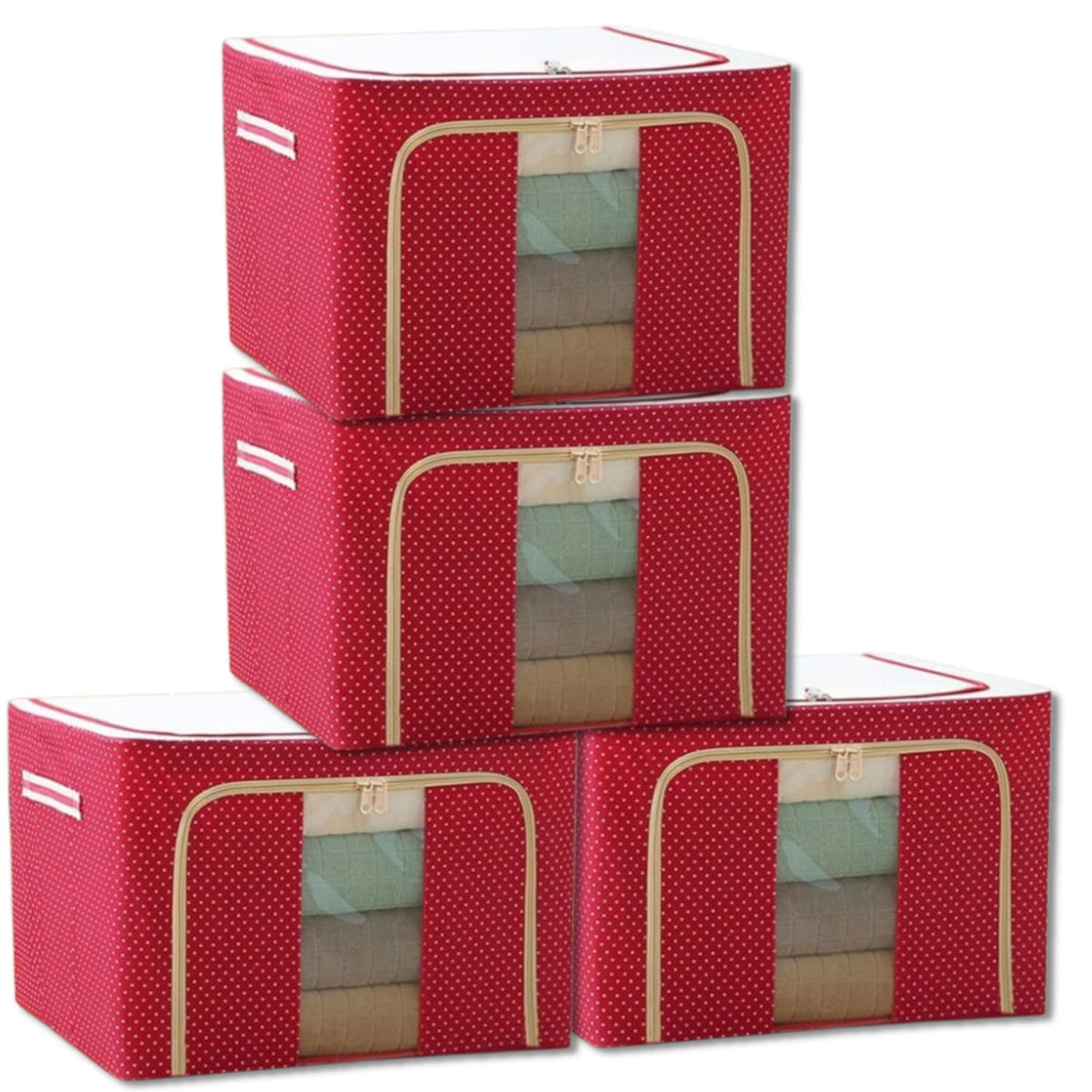 Raggle 6 PCS Closet Organizers and Storage Bins Foldable Metal Frame Storage Box with Zippers & Clear Window for Organizing Clot