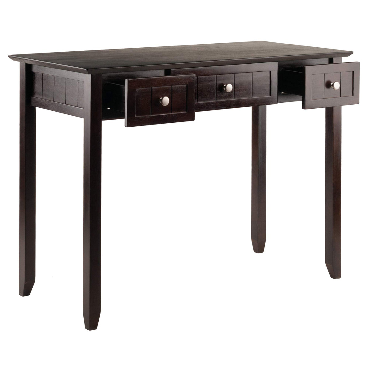 Ergode Wood Burke Home Office Writing Desk - Cottage Style, Spacious Desktop, 3 Drawers, Dark Coffee Finish, Assembly Required