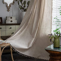 Sutuo Home Boho Curtain For Farmhouse Bedroom, Natural Linen Look Textured Burlap Rod Pocket Chic Semi Blackout Bohemian Handmad