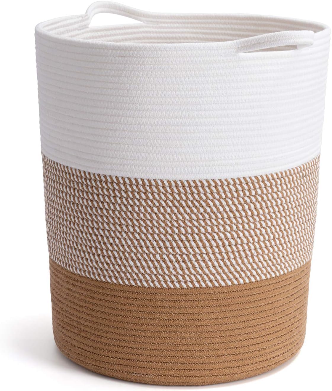 ALBY 17 x 15 x 13 inche Laundry Basket Thread Cotton Rope Basket Toy Storage Basket Organizer Tall Woven Basket Storage Baby Lau