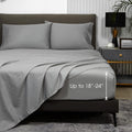 Hyprest Extra Deep Pocket Cal King Sheet Sets Fits 18'-24' In Deep Mattress -100% Cotton California King Sheet Set, Light Grey