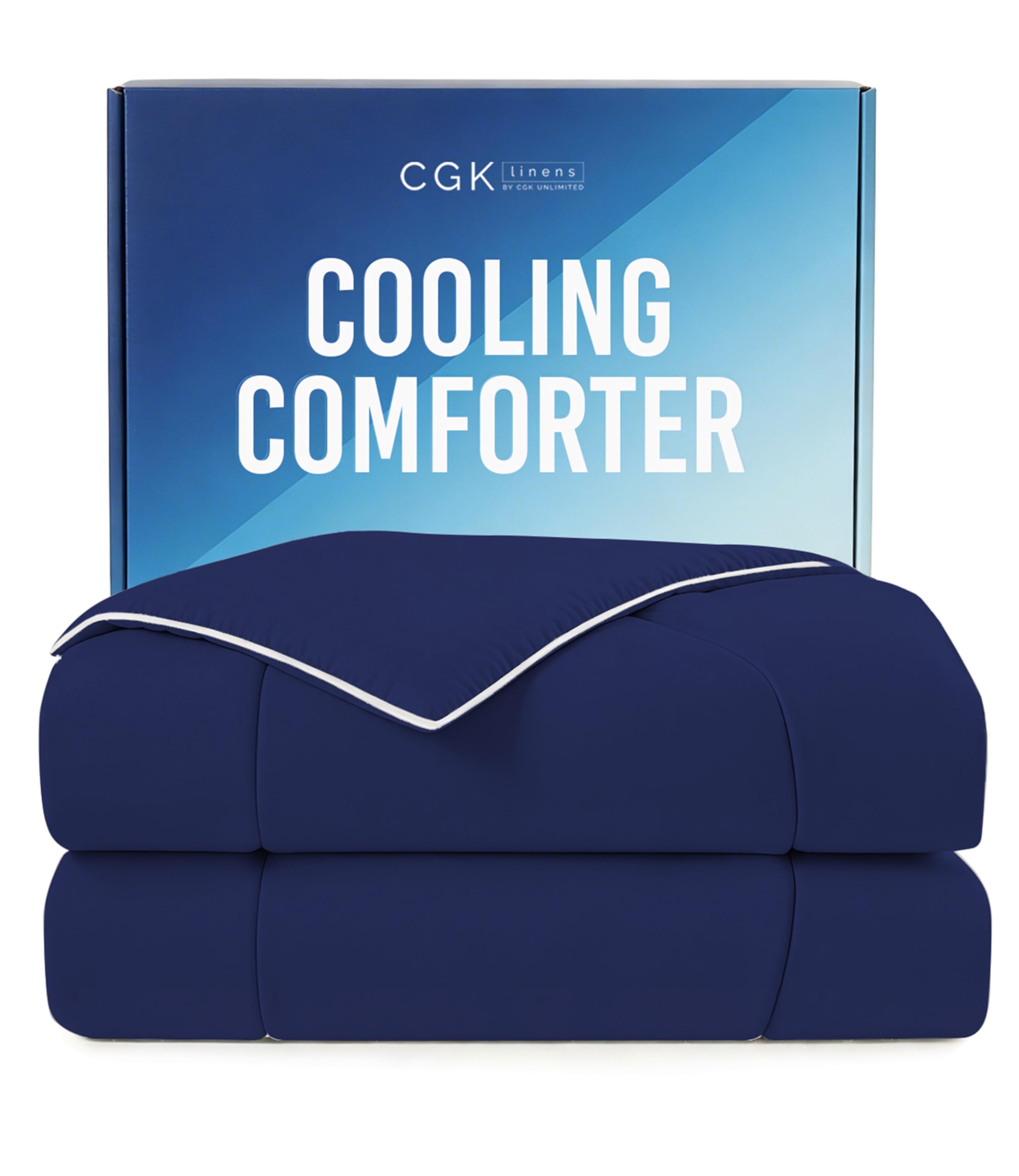 Cgk Unlimited Cooling Comforter Queen Lightweight,Breathable, All Season, Navy