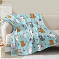 Cat Blanket Gifts For Women Girls Mom Mother'S Day Birthday Christmas Valentine Present Kawaii Kitten Fishbone Theme Decor Bedro
