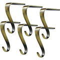 Boao 6 Pcs Christmas Stocking Holders Metal Mantel Stockings Hangers Classic Shelf Heavy Duty Stocking Garland Hangers for Count