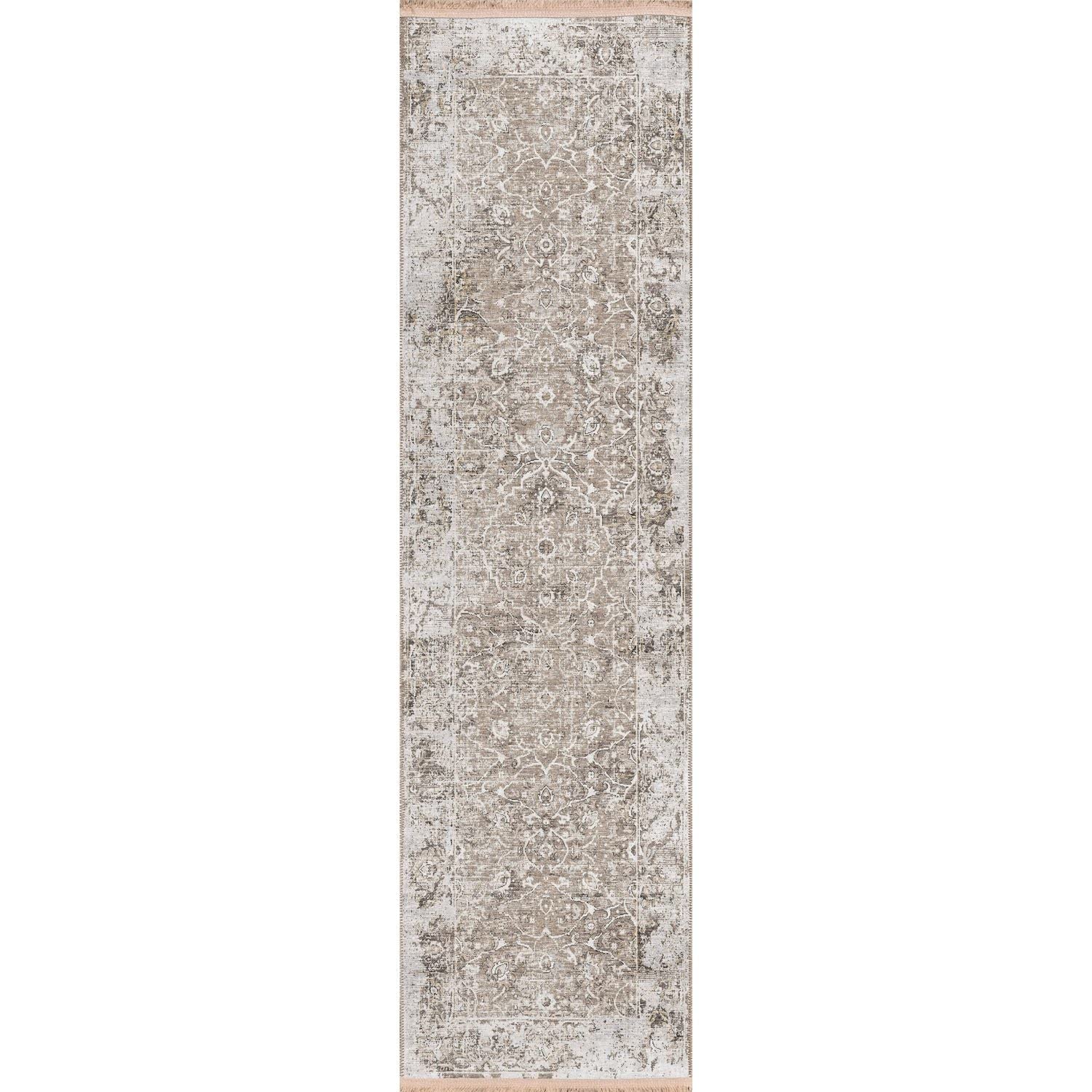 Marbella Mb2 Taupe Traditional Rug Runner 2' 3" X 12'