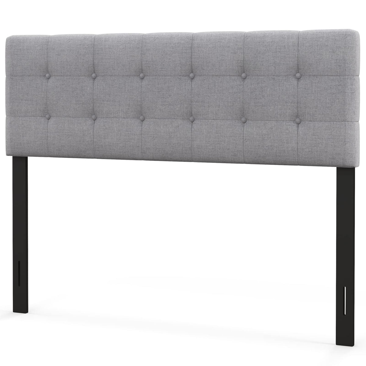 Giantex Linen Upholstered Headboard, Adjustable Width Button Tufted Headboard Only With Solid Wood Legs, Attach Frame, Rectangular Headboard For Queen Full Size Bed, Gray
