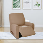 Purefit 100% Dual Waterproof Recliner Cover, Waterproof Couch Cover For Recliner - Stretch Non Slip Fleece Sofa Covers Washable, Leakproof Furniture Protector For Kids, Pets, Dog (Recliner, Camel)