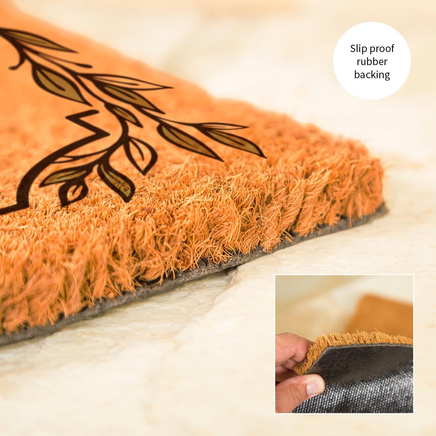 Evergreen Monogram Coir Doormat | Letter E | Front Door Mat For Outdoor Indoor Entrance | 28X16 Inches | Non-Slip Backing Doorwa