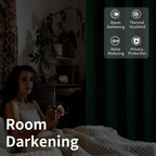 Bgment Christmas Sliding Door Curtain 180 X 96 Inches, Wide Thermal Blackout Curtains Room Darkening Room Divider Window Curtain, 1 Panel, Emerald, 96 Length X Wide 180