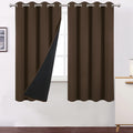 Lemomo 100% Blackout Curtains 52 X 72 Inch/Chocolate Brown Curtains 2 Panels With Black Lining Room Darkening Thermal Insulated