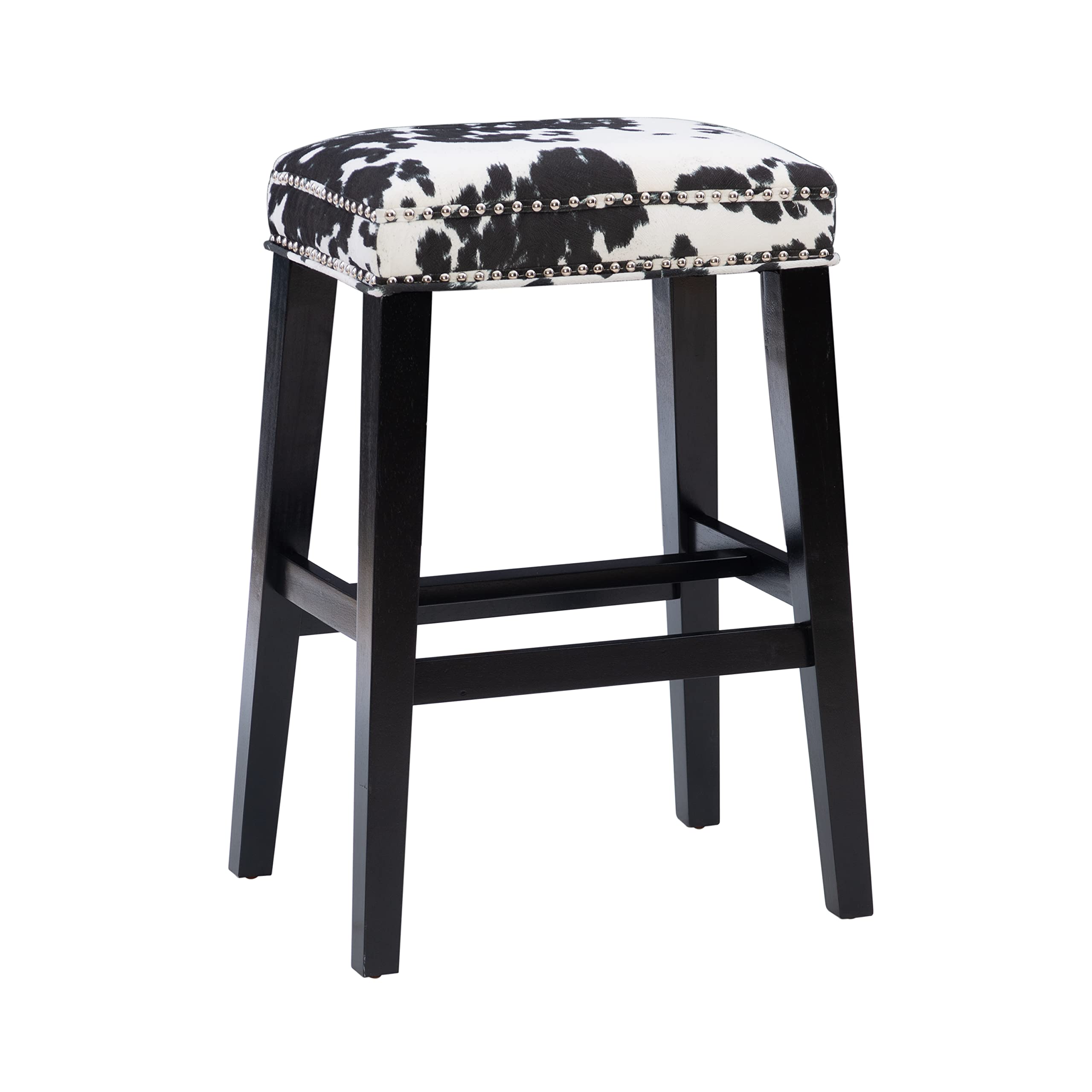 Walt Black Cow Print Bar Stool