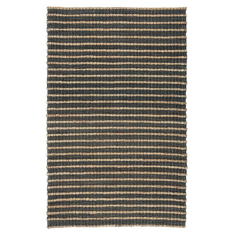 Kosas Home Alysa 96 X 120 Striped Jute Fabric Area Rug In Mineral Blue/Natural